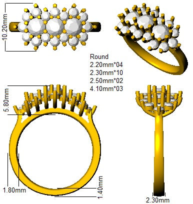 SL8412 — Ring - 9k Yellow Gold detail