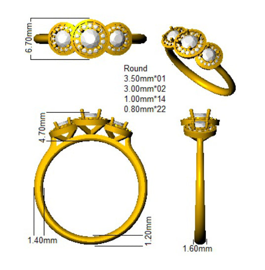 SL8414 — Ring - 9k Yellow Gold detail