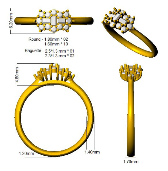 SL8417 — Ring - 9k Yellow Gold detail