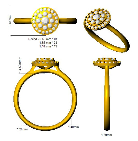 SL8422 — Ring - 9k Yellow Gold detail