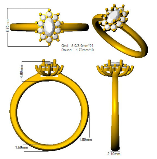 SL8424 — Ring - 950 Platinum detail