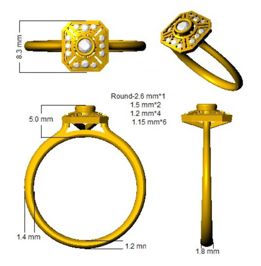 SL8428 — Ring - 9k Yellow Gold detail