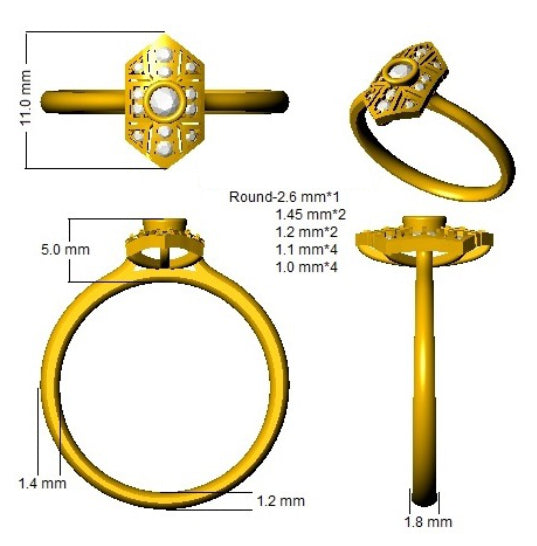 SL8429 — Ring - 9k Yellow Gold detail