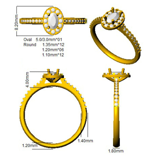 SL8436 — Ring - 9k Yellow Gold detail