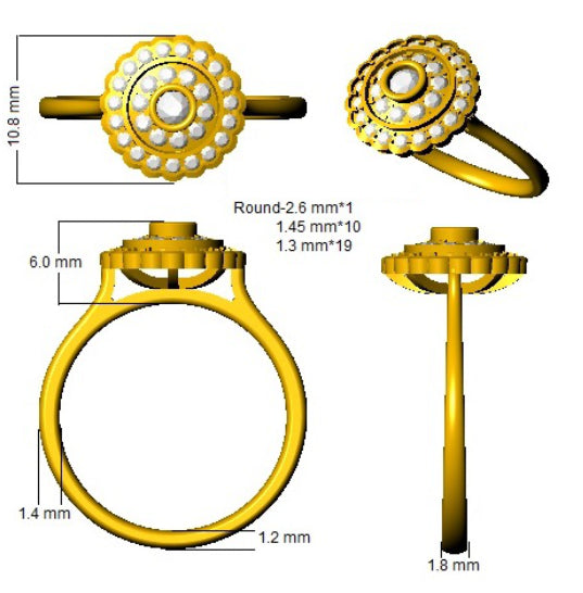 SL8437 — Ring - 9k Yellow Gold detail