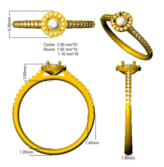 SL8447 — Ring - 9k Yellow Gold detail