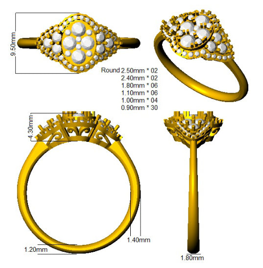 SL8466 — Ring - 9k Yellow Gold detail