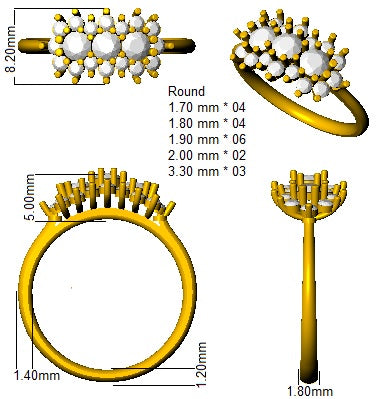 SL8468 — Ring - 9k Yellow Gold detail