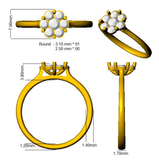 SL8476 — Ring - 9k Yellow Gold detail