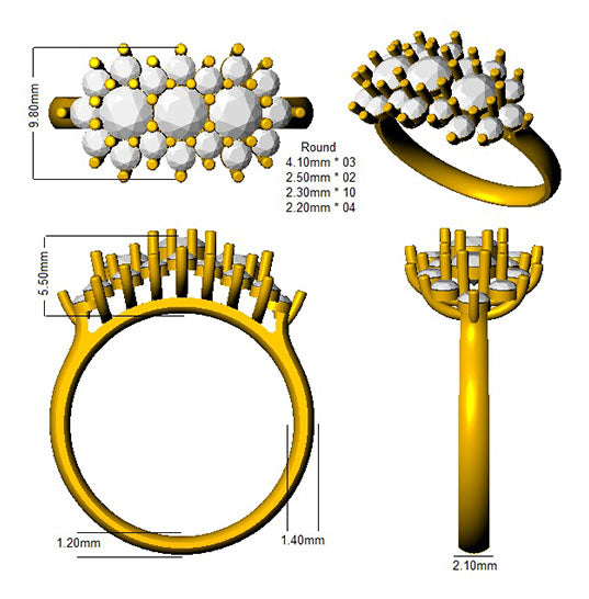 SL8477 — Ring - 9k Yellow Gold detail