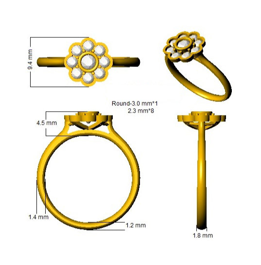SL8483 — Ring - 9k Yellow Gold detail