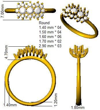 SL8488 — Ring - 9k Yellow Gold detail