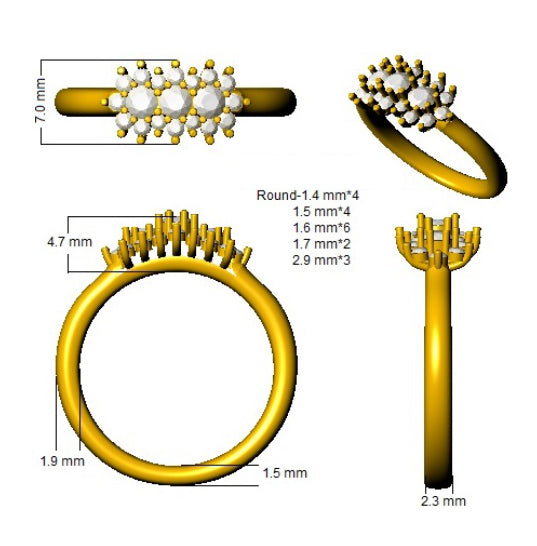 SL8489 — Ring - 9k Yellow Gold detail