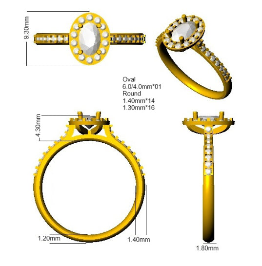 SL8492 — Ring - 9k Yellow Gold detail