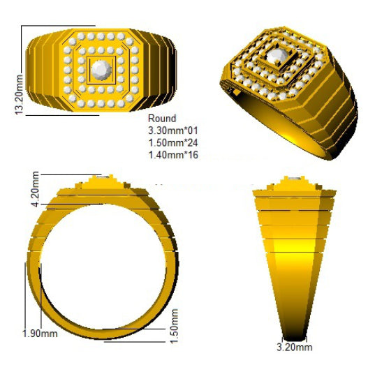 SL8507 — Ring - 9k Yellow Gold detail