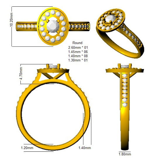 SL8508 — Ring - 9k Yellow Gold detail
