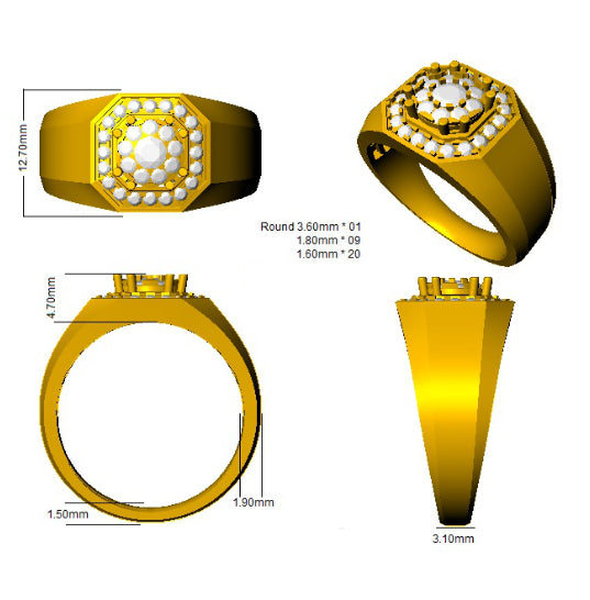 SL8510 — Ring - 9k Yellow Gold detail