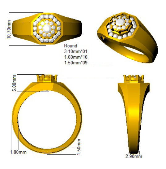 SL8511 — Ring - 9k Yellow Gold detail