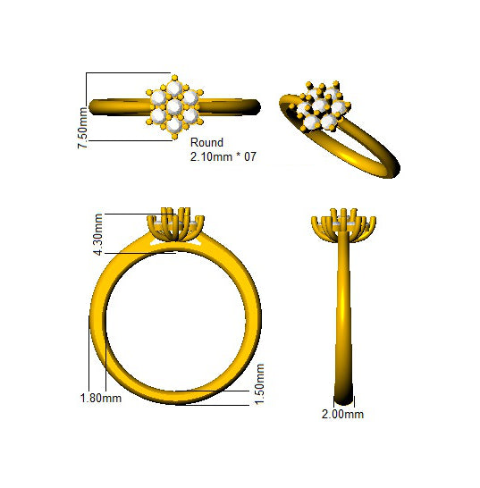 SL8524 — Ring - 9k Yellow Gold detail