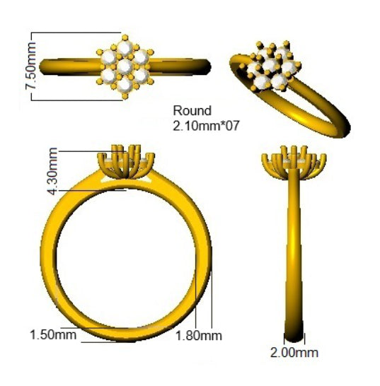 SL8524A — Ring - 9k Yellow Gold detail