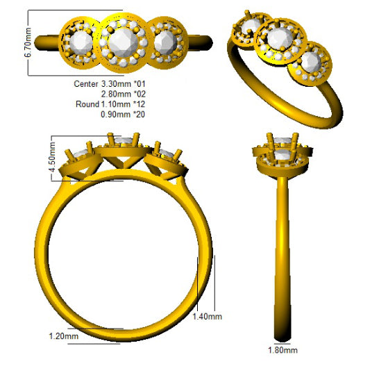 SL8532 — Ring - 9k Yellow Gold detail
