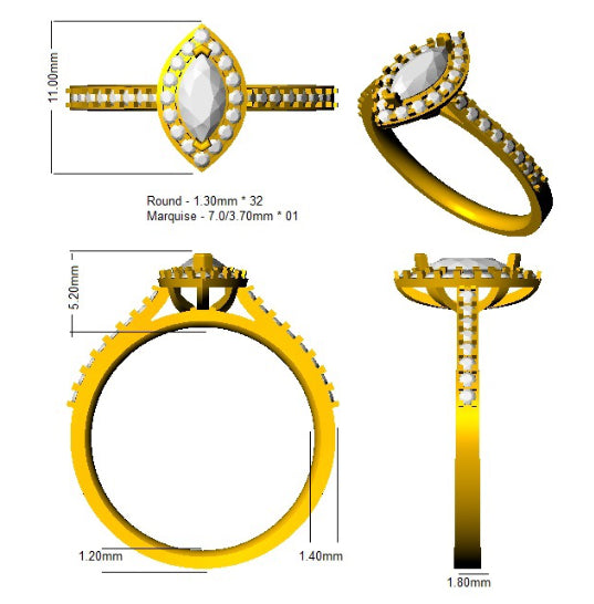 SL8559 — Ring - 9k Yellow Gold detail