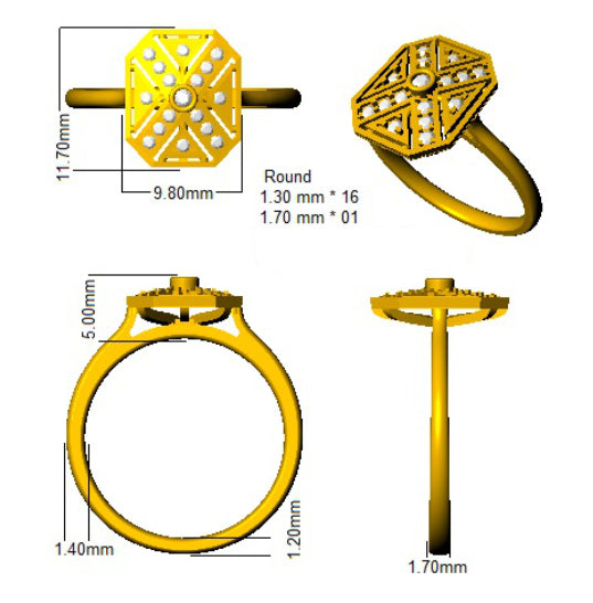 SL8573 — Ring - 9k Yellow Gold detail