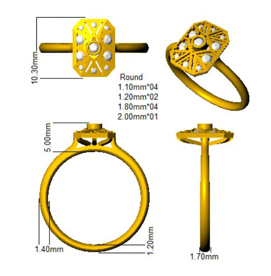 SL8574 — Ring - 9 KT Two Tone detail