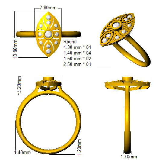 SL8577 — Ring - 9k Two Tone detail