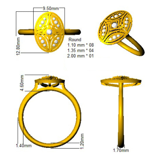 SL8581 — Ring - 9k Yellow Gold detail