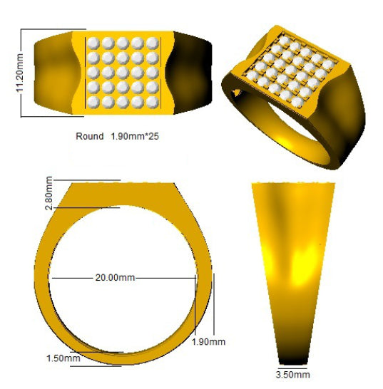 SL8584 — Ring - 9k Yellow Gold detail