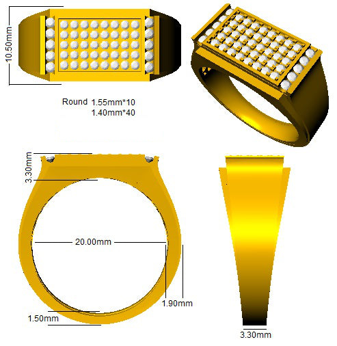 SL8585 — Ring - 9k Yellow Gold detail