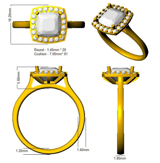 SL8609 — Ring - 9k Yellow Gold detail