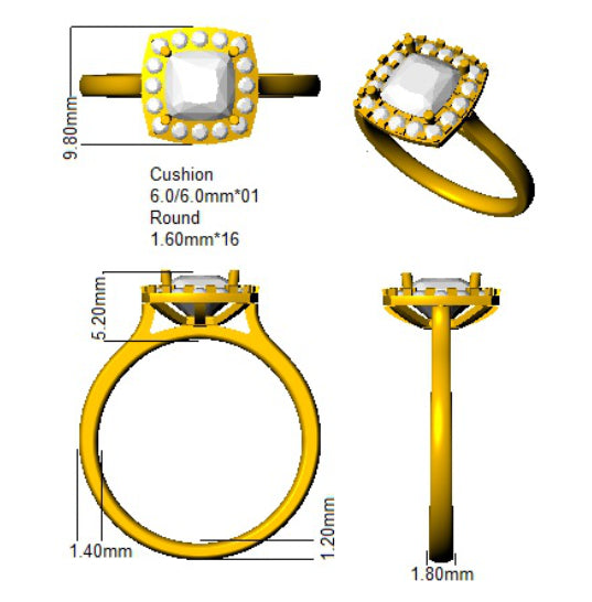 SL8610 — Ring - 9k Yellow Gold detail