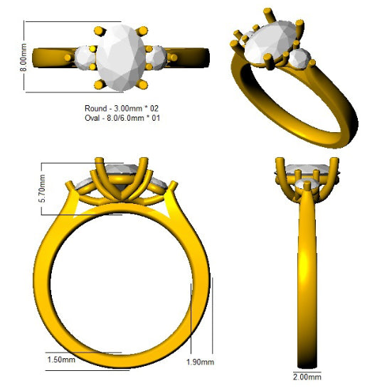 SL8616 — Ring - 18k Yellow Gold detail