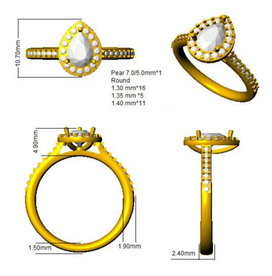 SL8621 — Ring - 9k Yellow Gold detail
