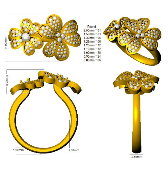 SL8647 — Ring - 9k Yellow Gold detail