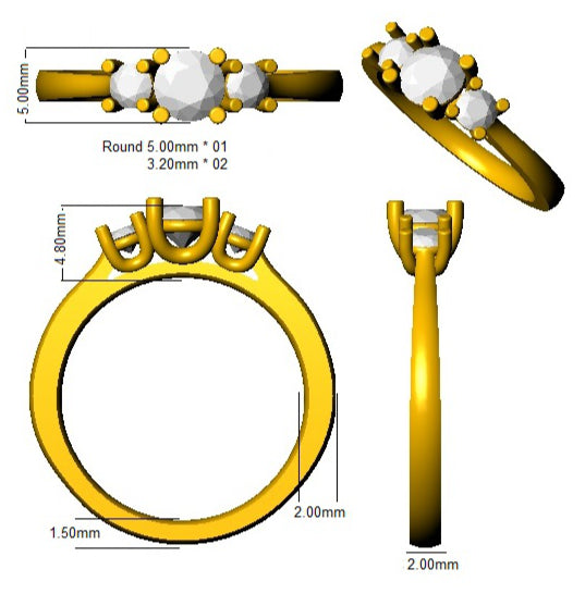SL8660 — Ring - 9k Yellow Gold detail