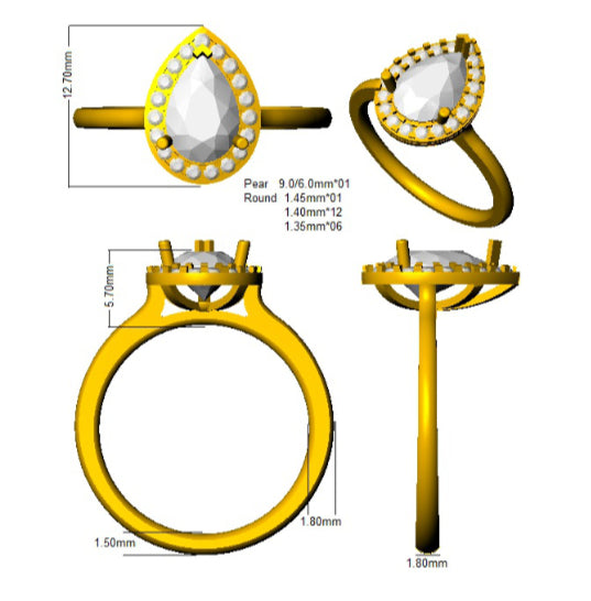SL8679 — Ring - 9k Yellow Gold detail