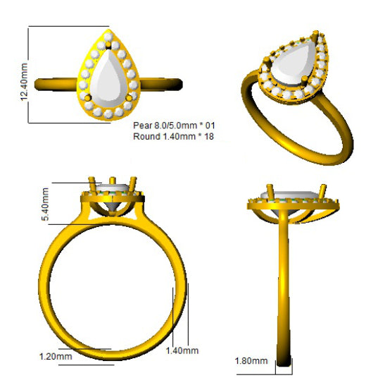 SL8680 — Ring - 9k Yellow Gold detail