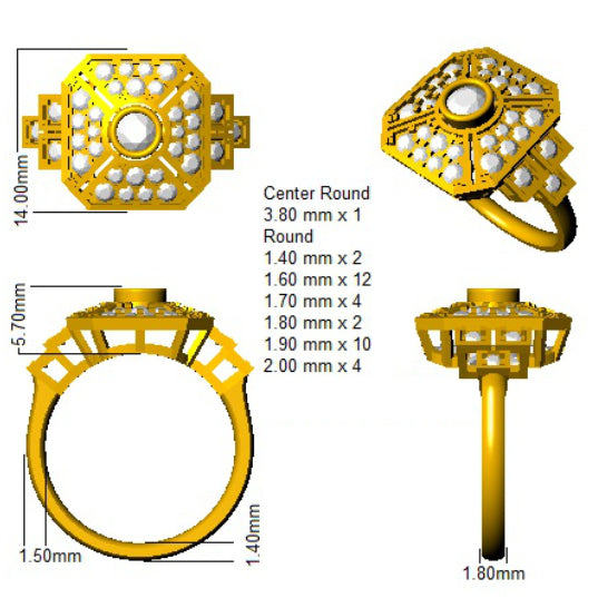 SL8691 — Ring - 9k Yellow Gold detail