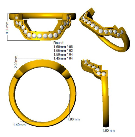 SL8691A — Ring - 9k Yellow Gold detail