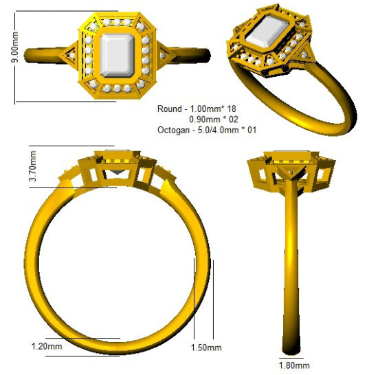 SL8708 — Ring - 9k Yellow Gold detail