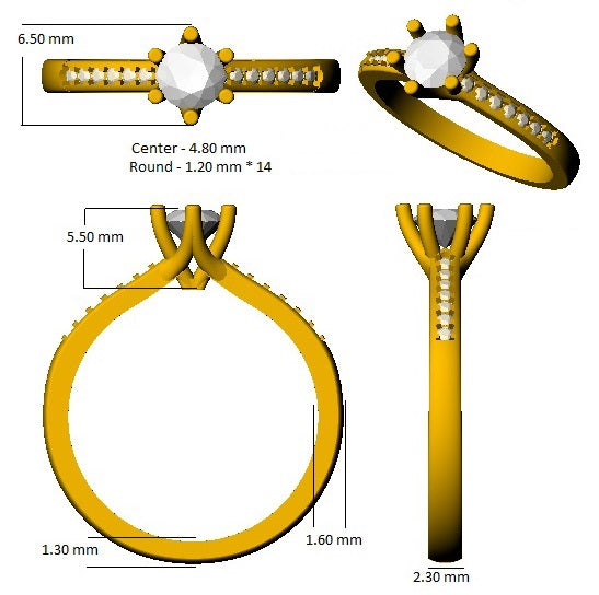 SL8714 — Ring - 9k Yellow Gold detail