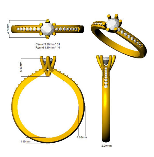 SL8716 — Ring - 9k Yellow Gold detail