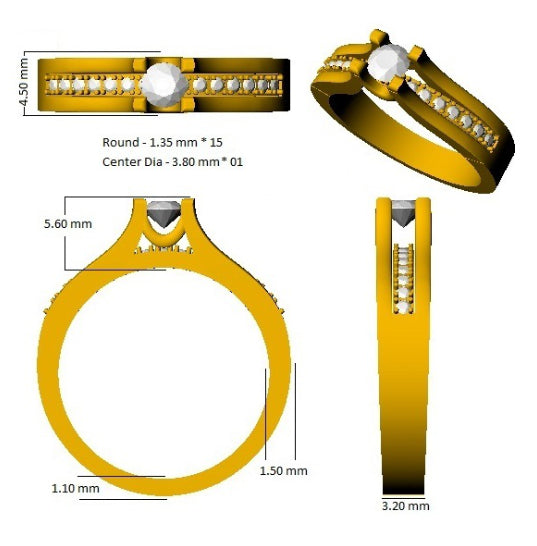 SL8717 — Ring - 9k Yellow Gold detail