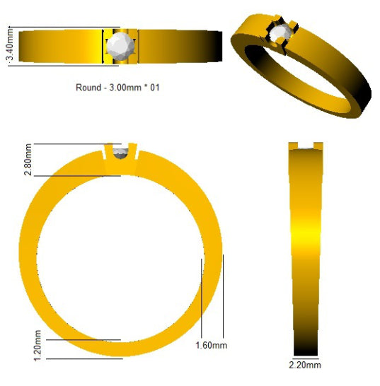 SL8746 — Ring - 9k Yellow Gold detail