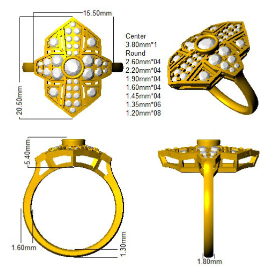 SL8768 — Ring - 9k Yellow Gold detail