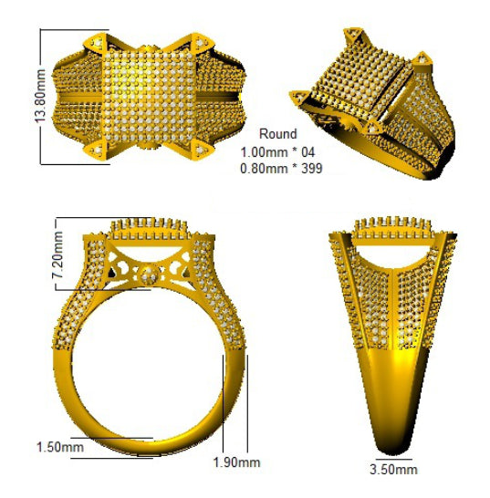 SL8773 — Ring - 9k Yellow Gold detail