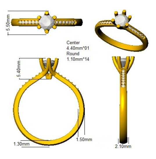 SL8804 — Ring - 9k Yellow Gold detail